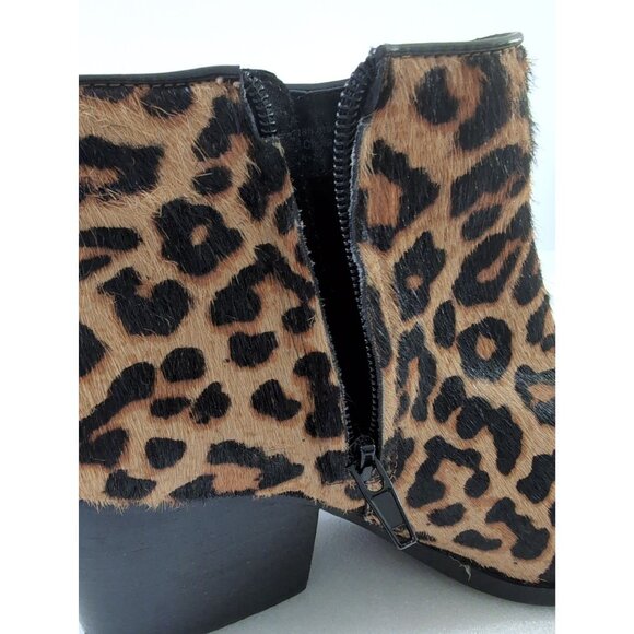 Bleecker & Bond Riley 2 Bootie Ankle Boot Womens 8 Tan Leopard Print Calf Hair - Picture 4 of 11